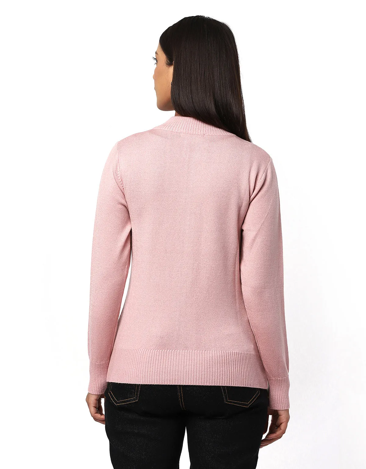 Women Woolen Full Zipper Cardigan