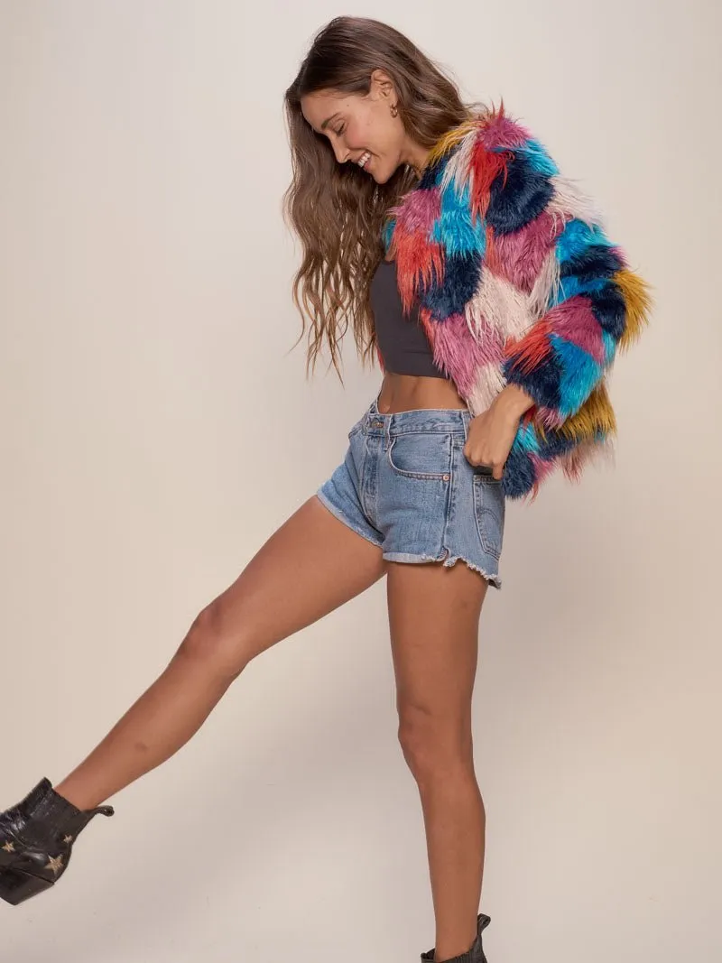 Women's Colorful Faux Fur Jacket | Butterfly