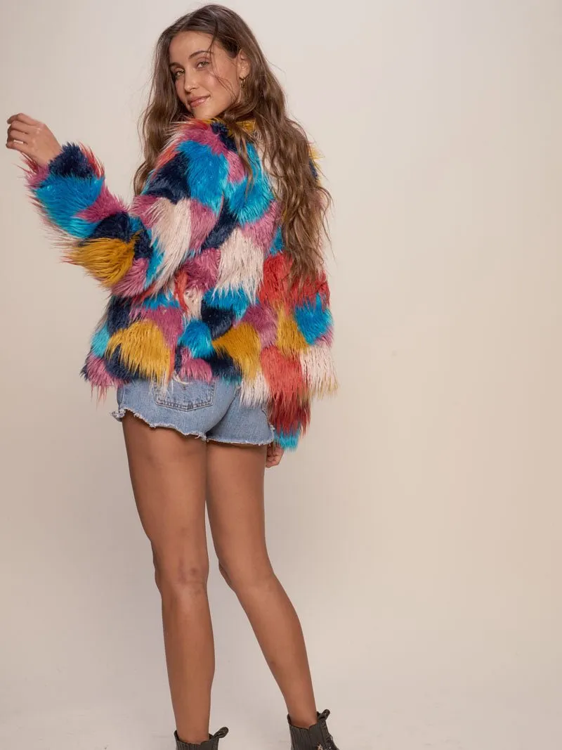 Women's Colorful Faux Fur Jacket | Butterfly