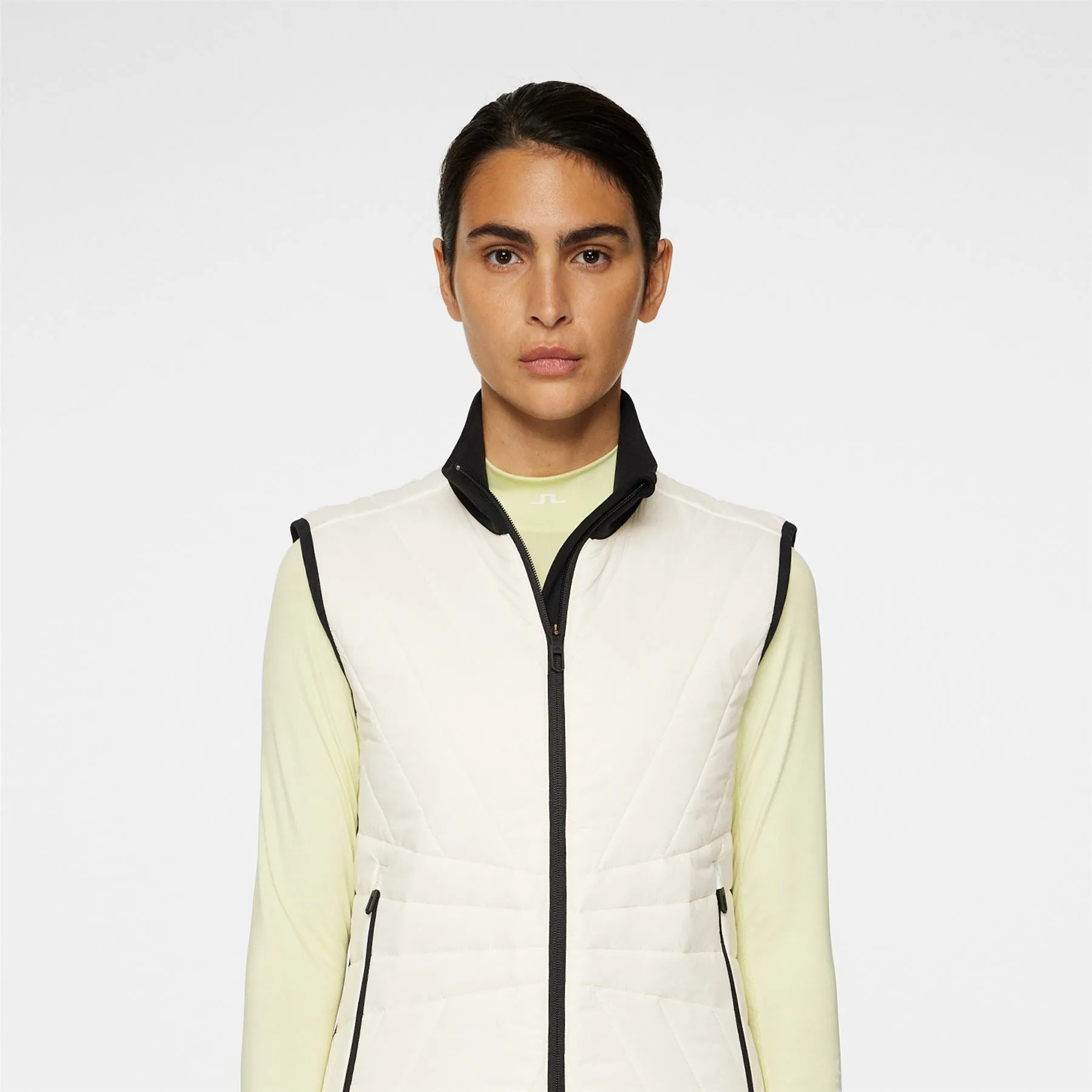 Womens Holma Quilt Hybrid Vest Whisper White - AW24