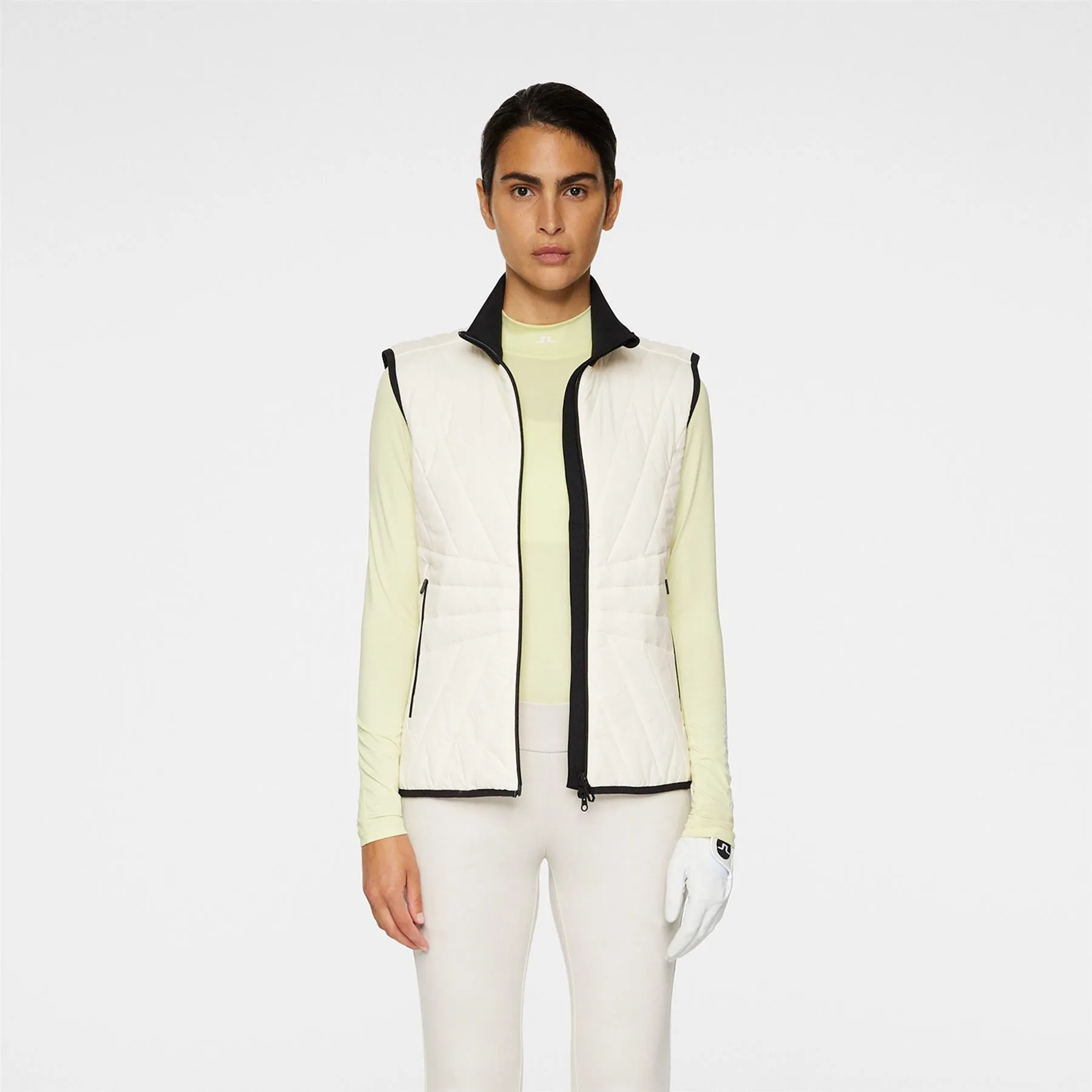 Womens Holma Quilt Hybrid Vest Whisper White - AW24