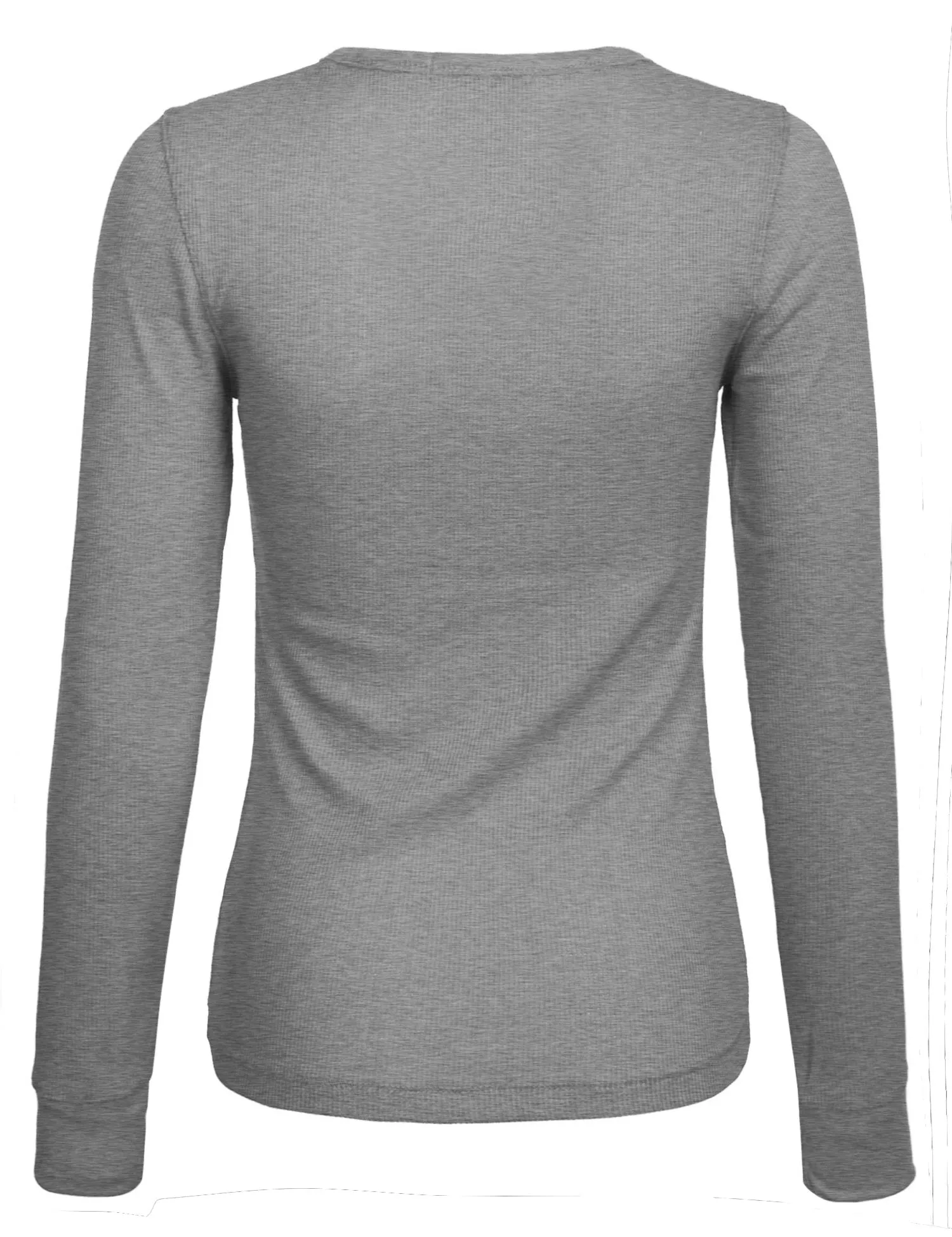 Womens Long sleeve Plain Basic Crew Neck Cotton Thermal T Shirt Top (S-3X)