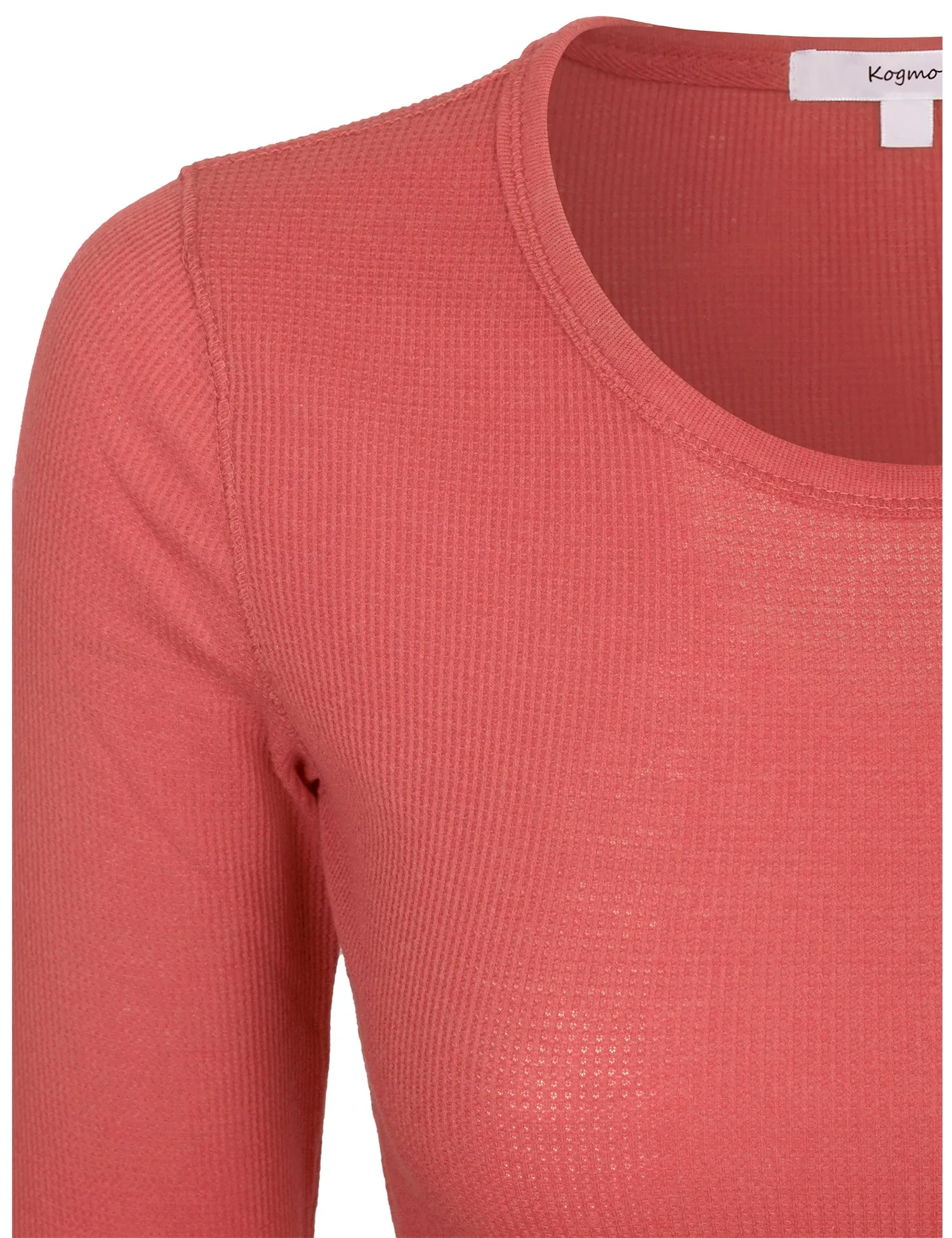 Womens Long sleeve Plain Basic Crew Neck Cotton Thermal T Shirt Top (S-3X)