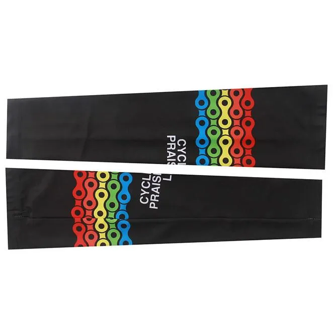 XINTOWN Black Red Stripe Cycling Arm Warmers