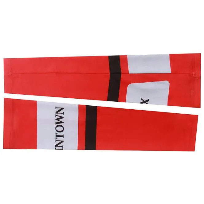 XINTOWN Red White Stripe Cycling Arm Warmers