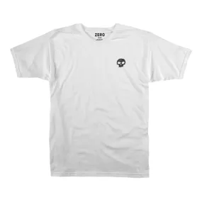 ZERO SINGLE SKULL EMBROIDERED T-SHIRT - WHITE