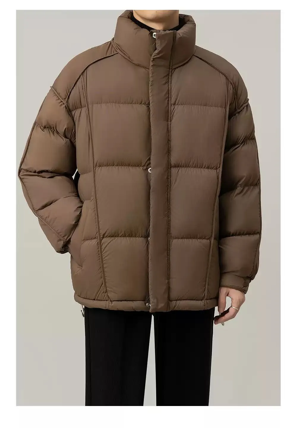 Zhou Quilted Stand Collar Down Jacket