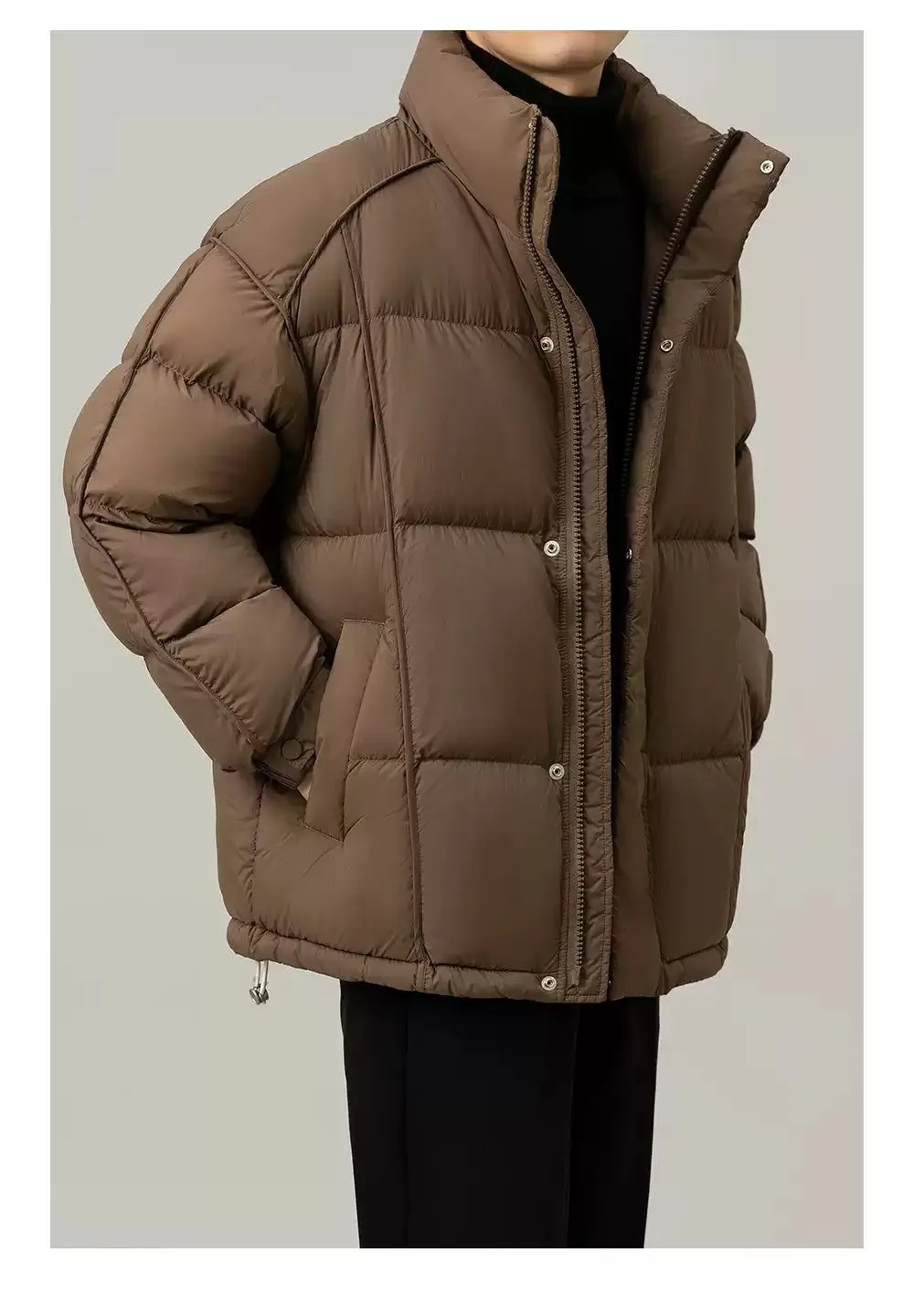 Zhou Quilted Stand Collar Down Jacket