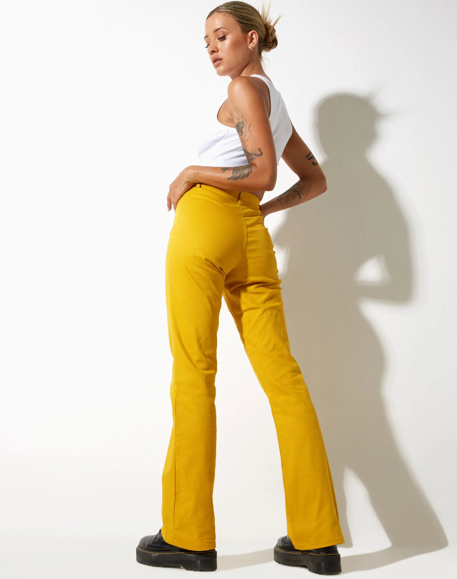 Zoven Flare Trouser in Twill Sulfur Mustard