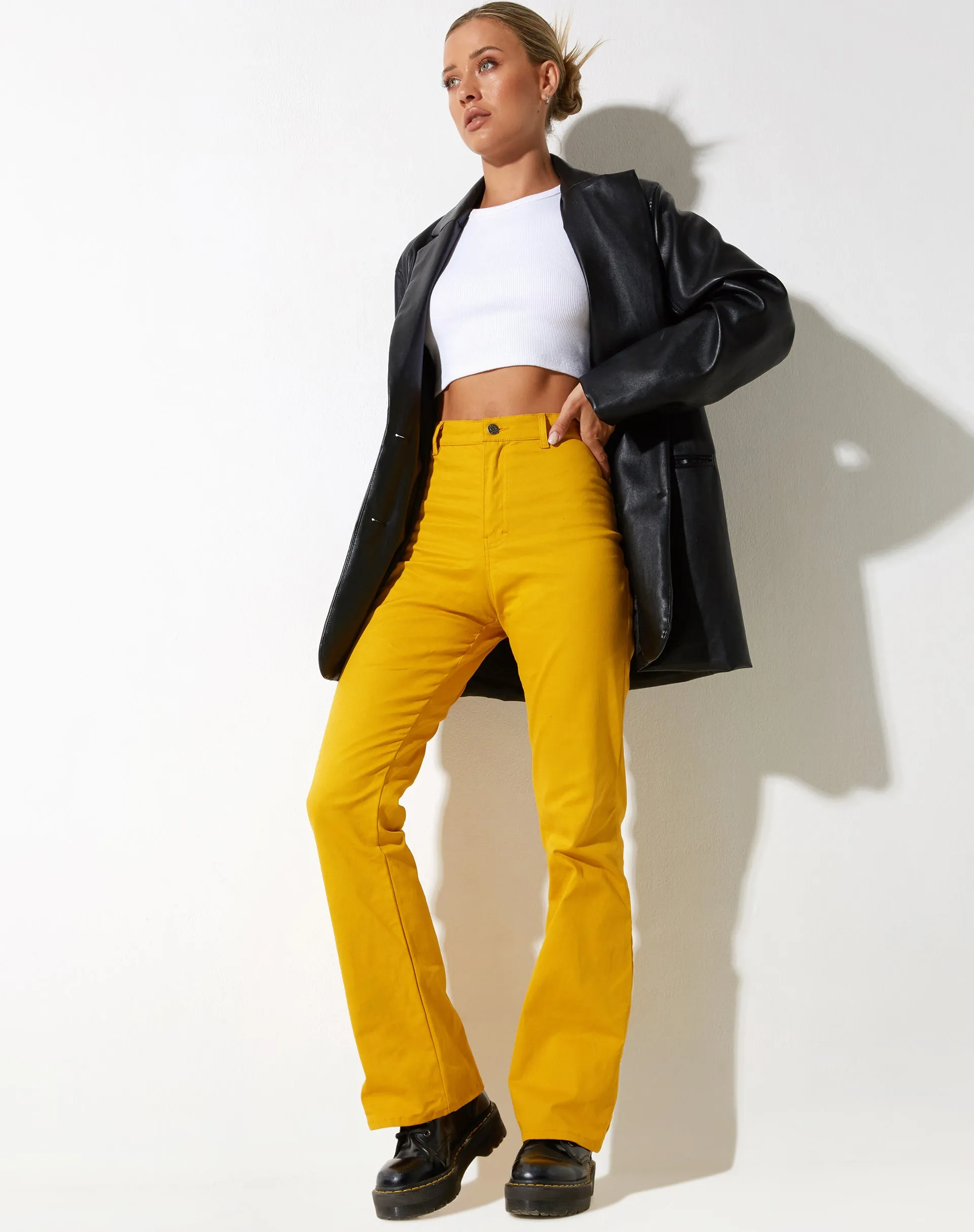 Zoven Flare Trouser in Twill Sulfur Mustard